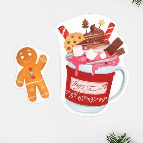Мини открытка из двух частей «happy new year» кружка