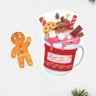Мини открытка из двух частей «happy new year» кружка