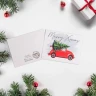 Мини открытка 'машина. Merry xmas'