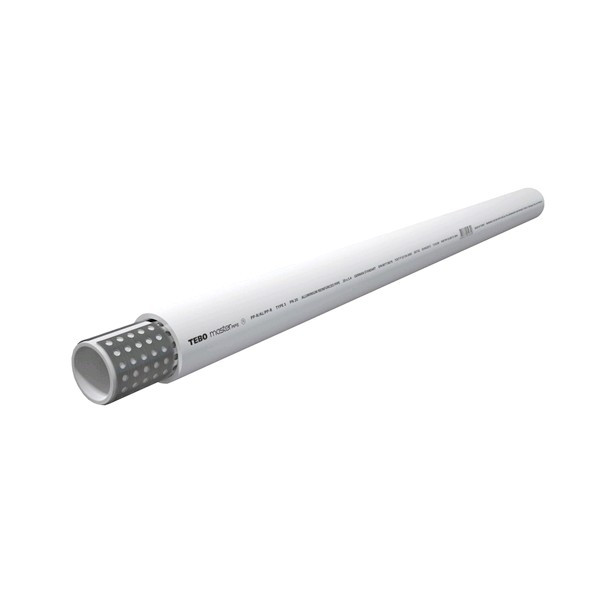Труба полипропиленовая армированная алюминием TEBO - 75x12.5 SDR6 (PN25,Tmax70°C,4 м штанга, серая)