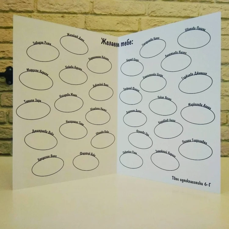 Именная открытка от класса
