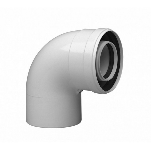 Отвод 90° с фланцем для коаксиального дымохода Protherm D60/100 мм 