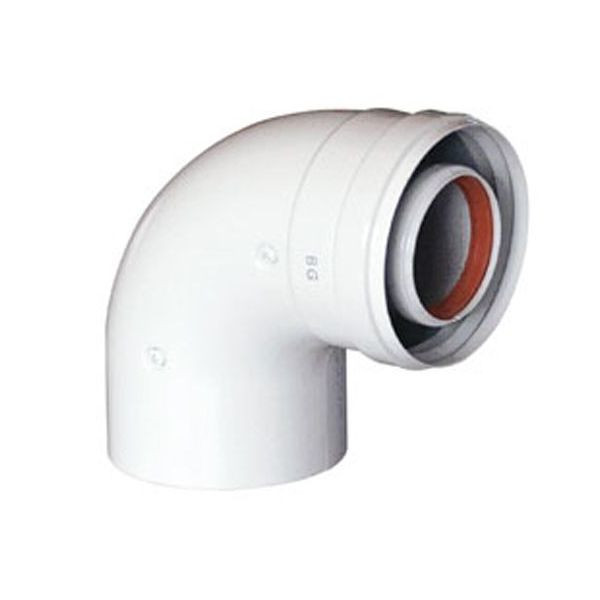Отвод коаксиальный полипропиленовый 87° BAXI 80/125 мм, HT